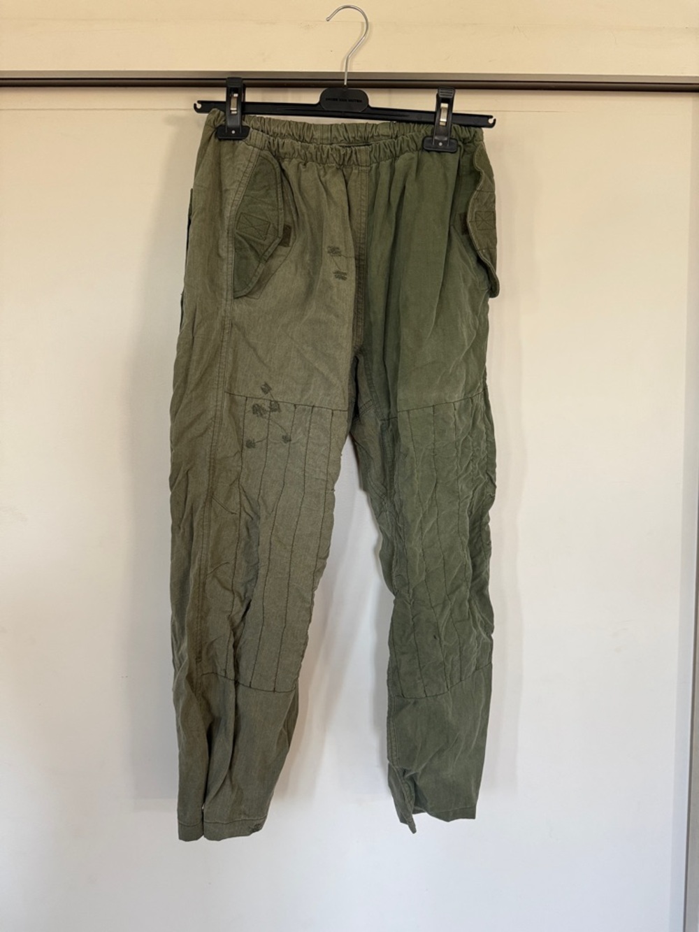 freecity Olive Green Patchwork Cargo Pants for Men